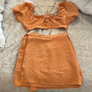 Orange skirt set size small